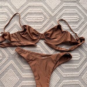 Nyud Swim Brown Bikini Set, Sloan, Medium